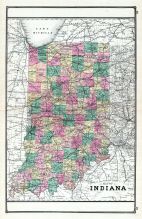Indiana State Map, Wisconsin State Atlas 1881